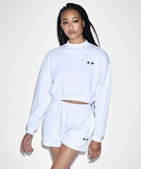 Ksubi Nimbus Cropped Sweater (White) NoSlipTrims Digital Glow