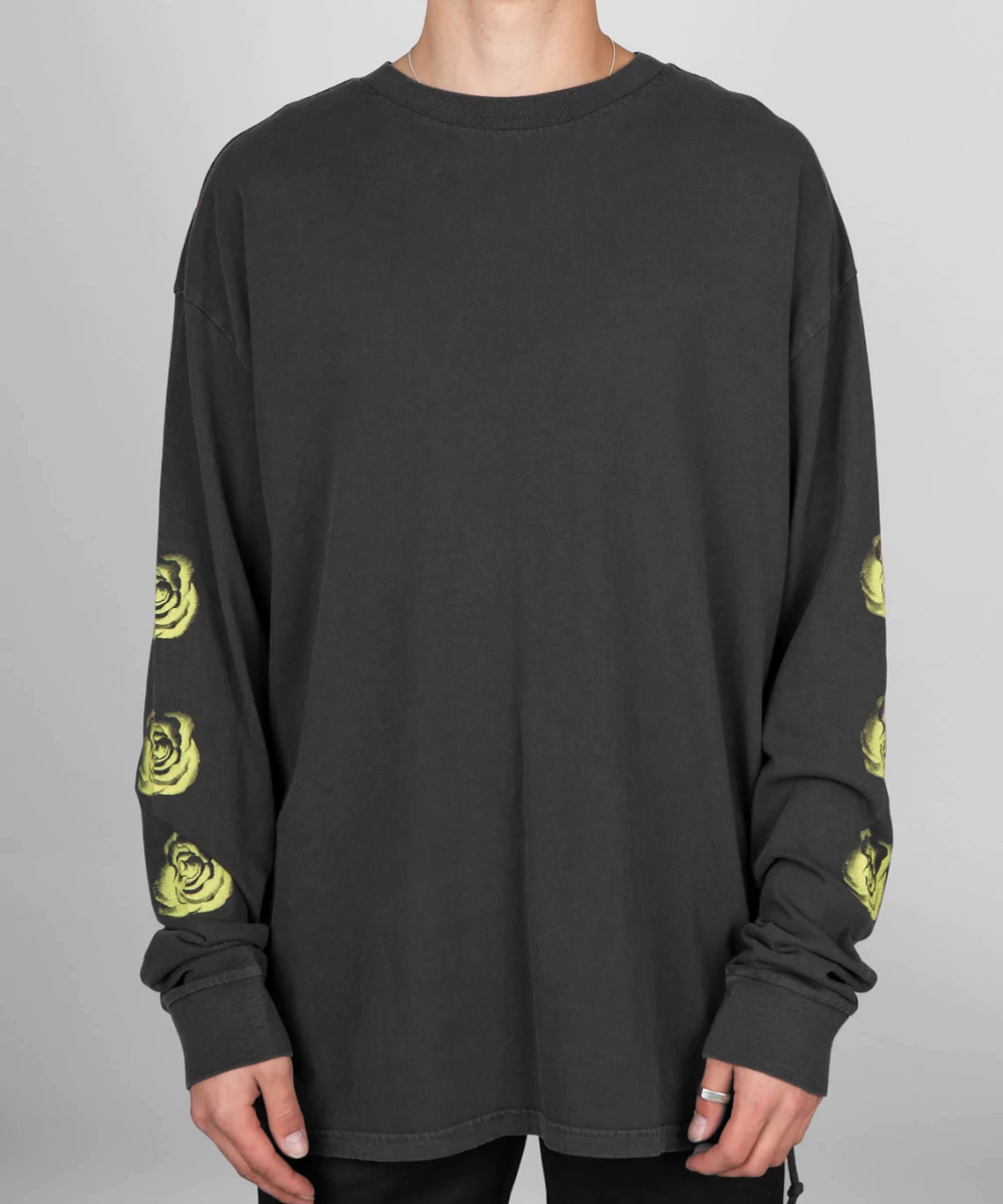 Ksubi Rose Biggie LS Tee (Faded Black) Sea Fit