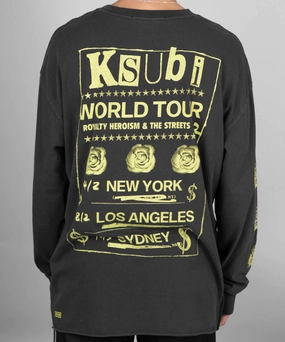 Ksubi Rose Biggie LS Tee (Faded Black) MultiPocketDesign