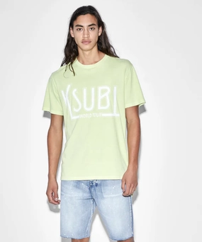 Ksubi Ticket Kash SS Tee Acid (Green) Tale Core AntiSnag Threading