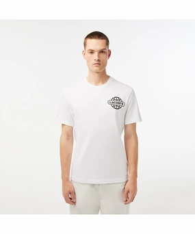 Lacoste Active Back Graphic Tee (White) CompressiveFitFabric Thermal regulation