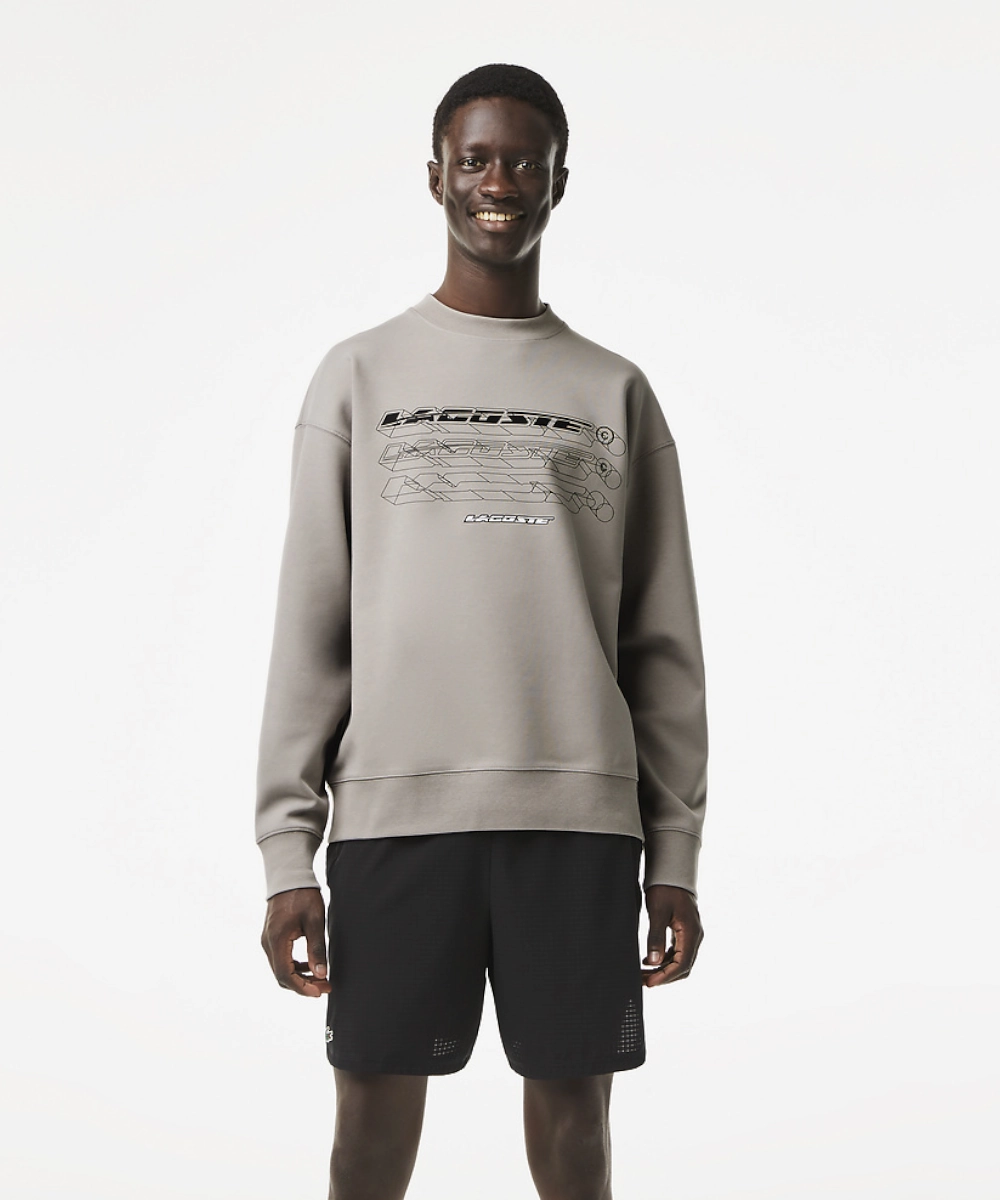 Lacoste Active Crew Neck Sweater (Cement) Leader Core ButterSoftKnit