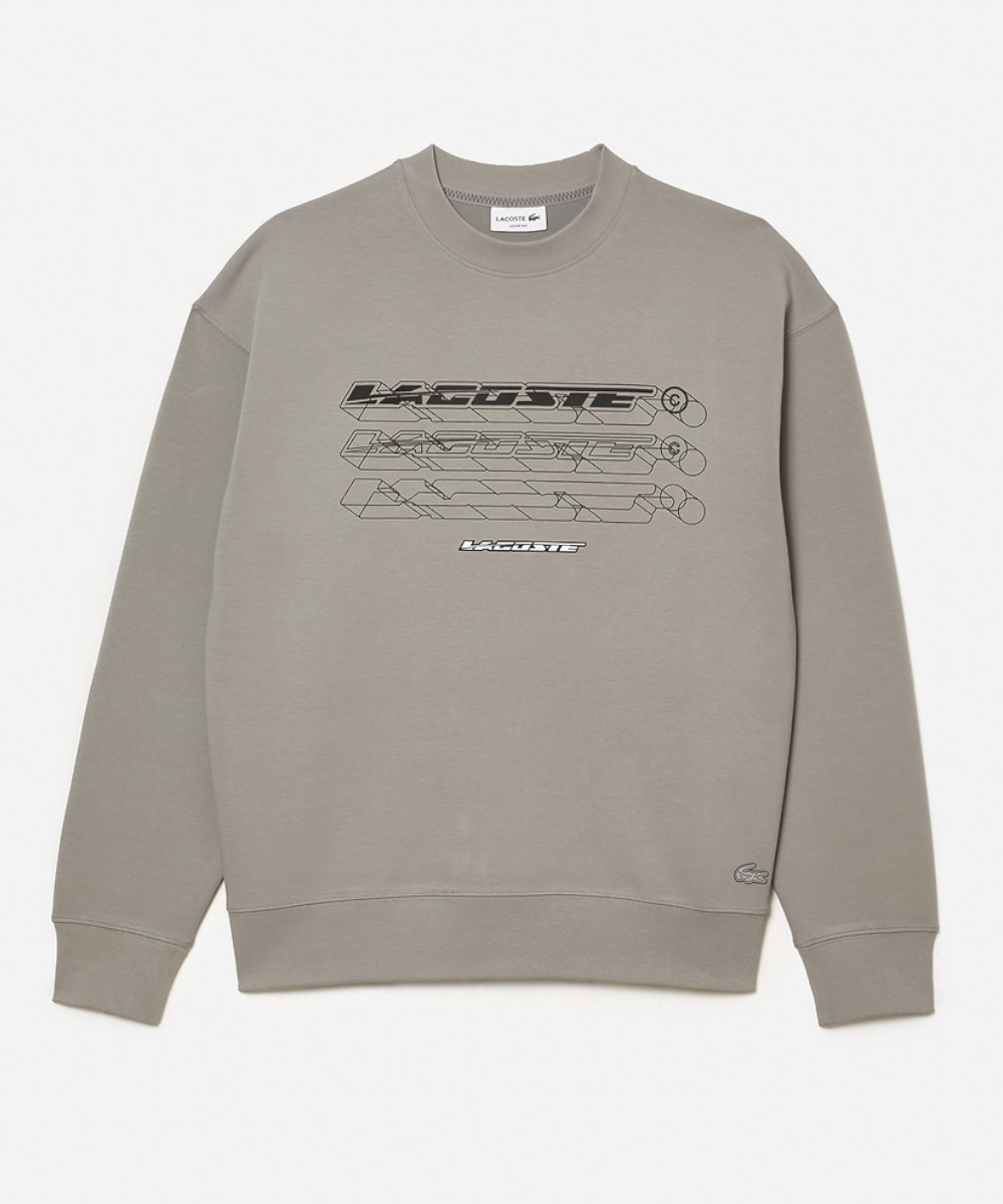 AntiSnagTechnology Pure Fit Lacoste Active Crew Neck Sweater (Cement)