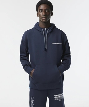 NonIrritating Seams Urban Pulse Lacoste Active Logo Back Hoodie (Blue Night)