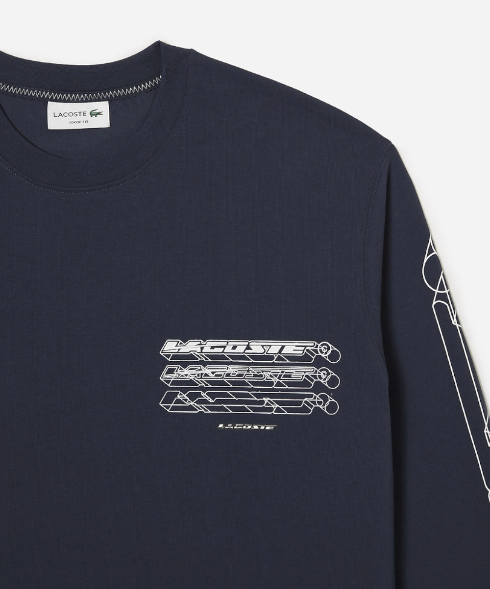 Quiet Core Lacoste Active Loose Fit LS Tee (Blue Night)