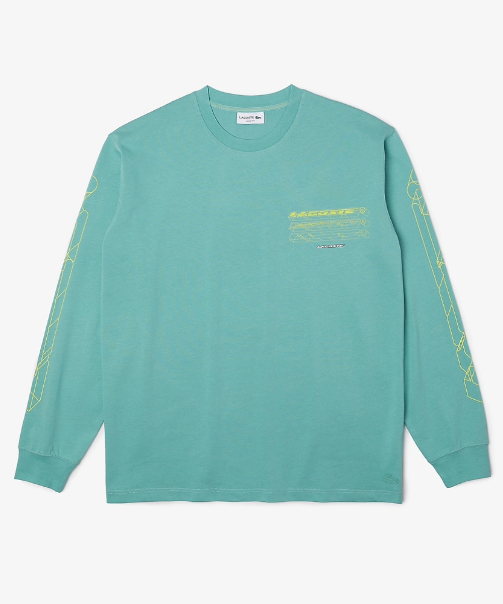 Lacoste Active Loose Fit LS Tee (Green Florida) EcoFriendly Textiles