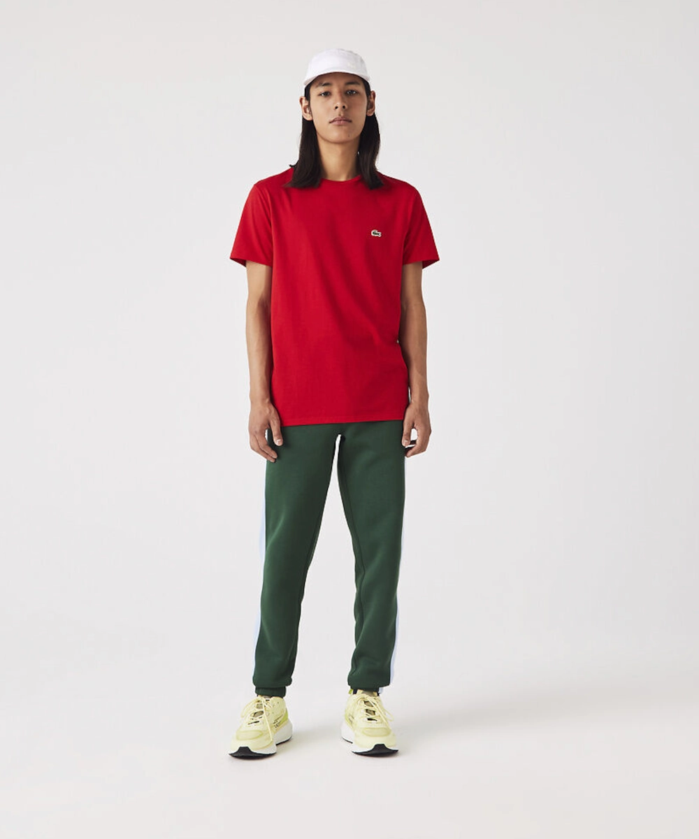AbrasionResistant Lacoste Basic Crew Neck Pima Tee (Red)