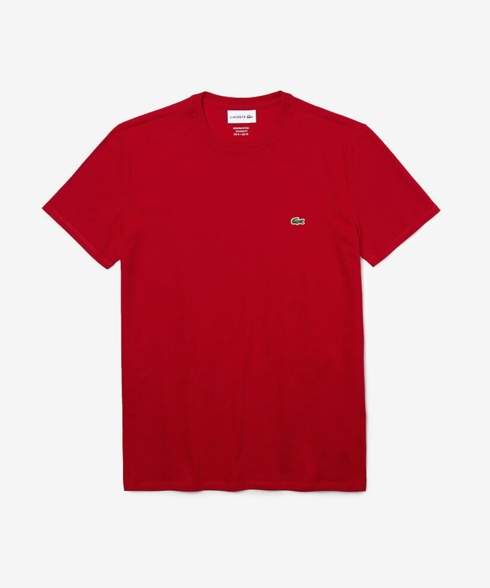Breathable Lamination Lacoste Basic Crew Neck Pima Tee (Red)