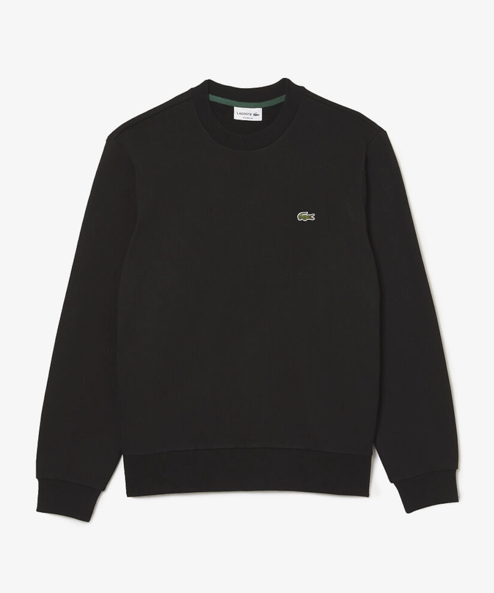 Weekend Look Train Ease Lacoste Classic Fit Crew Neck Fleece Sweater (Black)