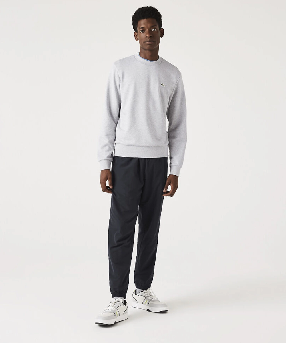 ReinforcedStitching Lacoste Classic Fit Crew Neck Fleece Sweater (Grey Chine)