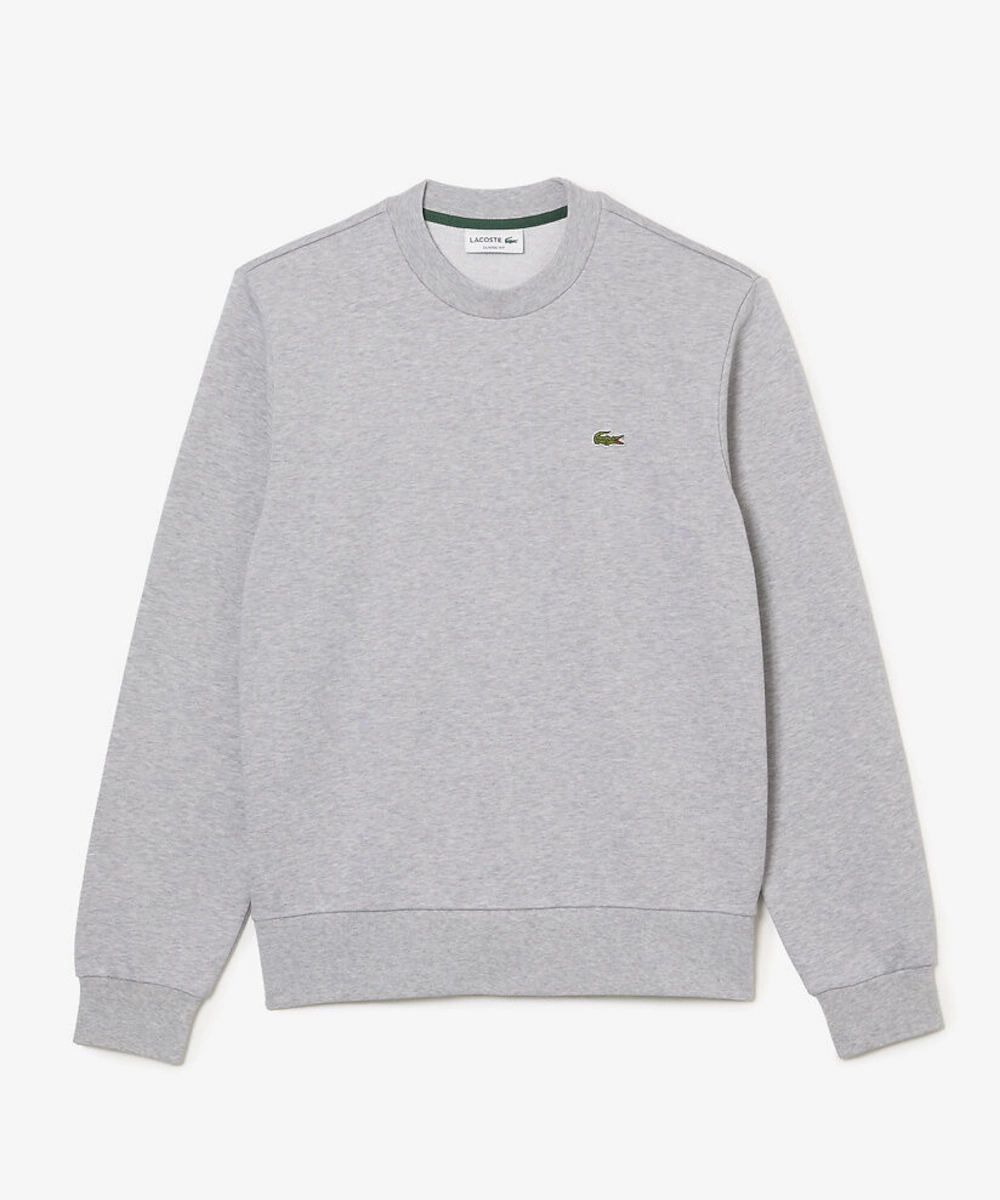 Shoot Mood EcoDye Process Lacoste Classic Fit Crew Neck Fleece Sweater (Grey Chine)