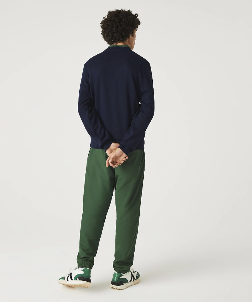 Young Edge HighDensity Weave Lacoste Classic Fit Crew Neck Fleece Sweater (Navy)