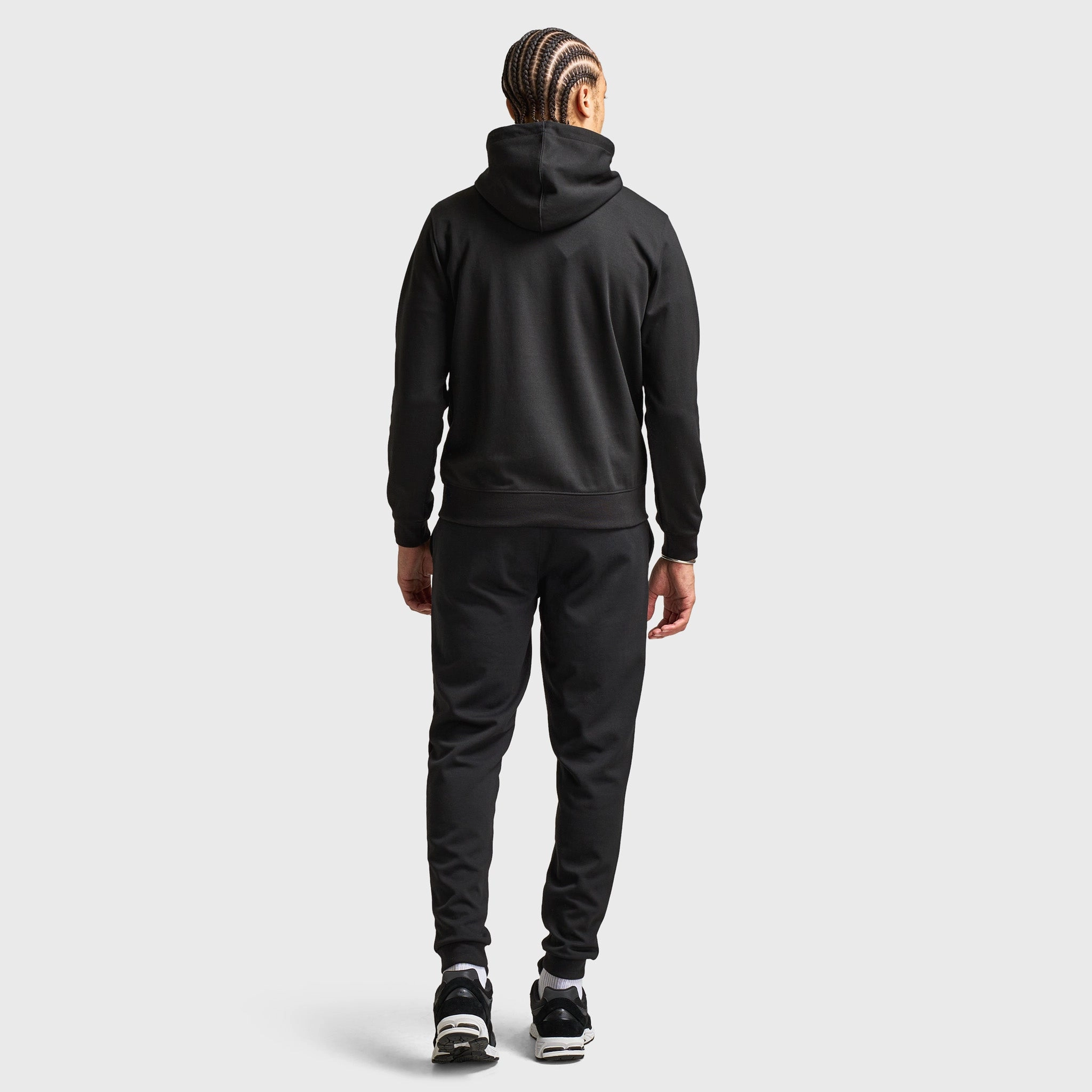 Chic Look Lacoste Double Knit Overhead Hoodie / Black