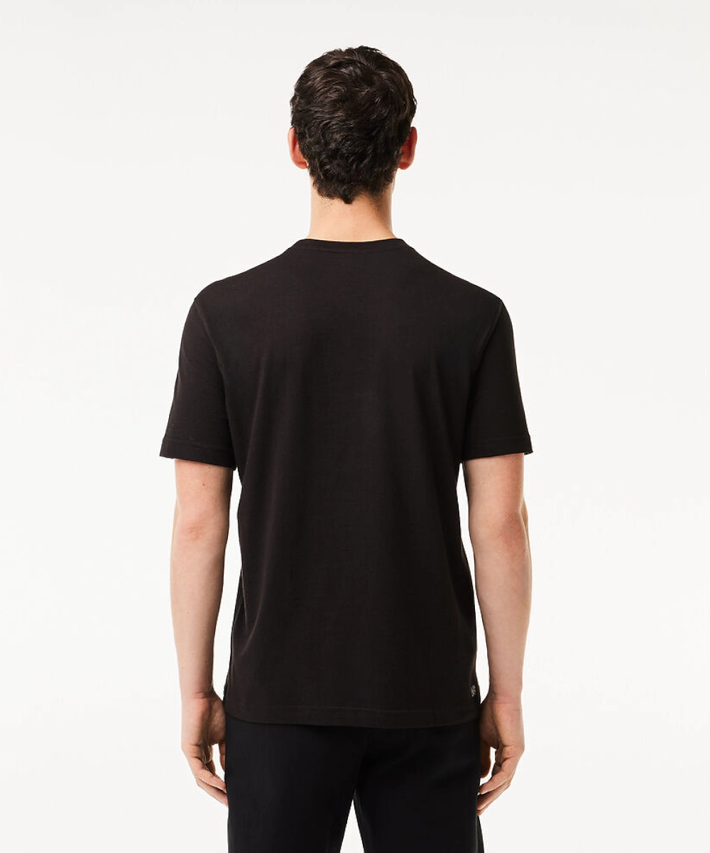 Smooth Yarn Dynamic Glow Lacoste Essentials Crew Neck Sports Tee (Black)