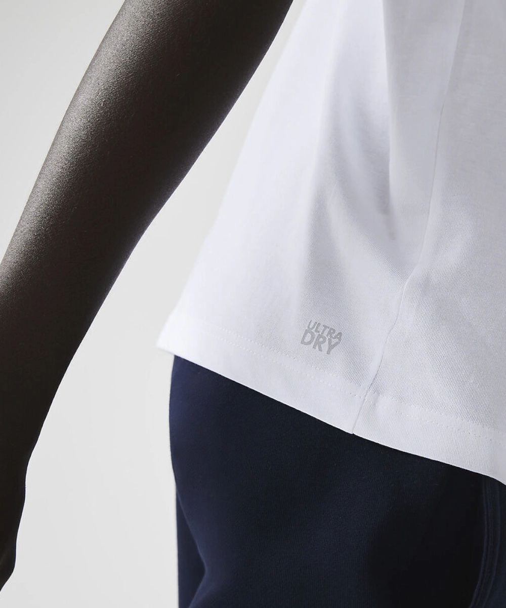 Lacoste Essentials Crew Neck Sports Tee (White) Desk Style