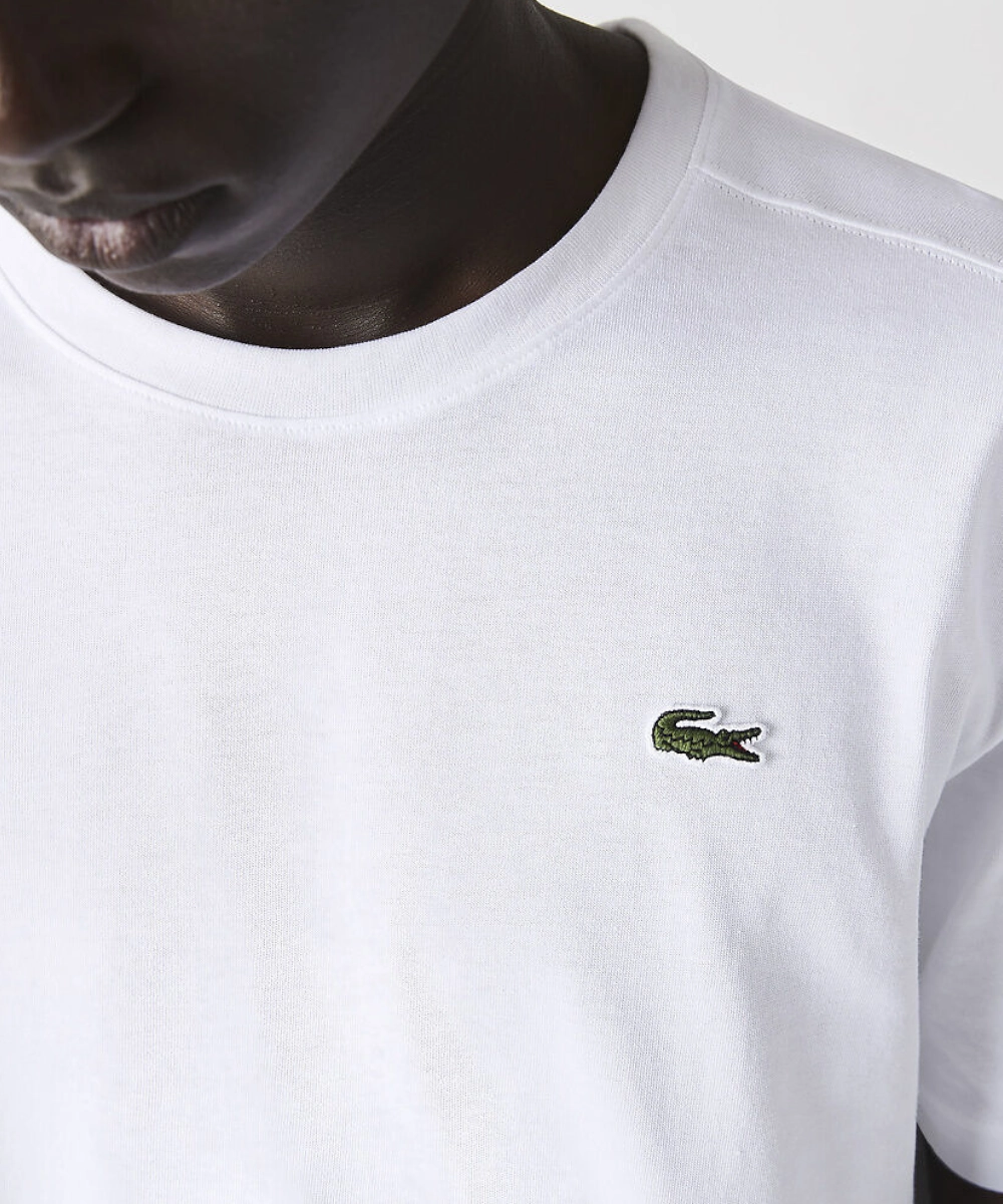 AdjustableHemline Lacoste Essentials Crew Neck Sports Tee (White)