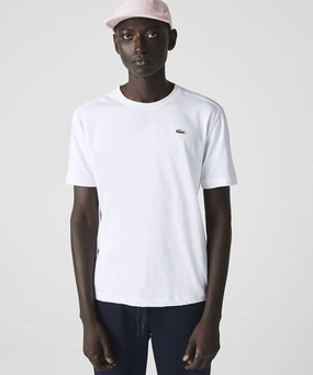 Lacoste Essentials Crew Neck Sports Tee (White) Push Edge