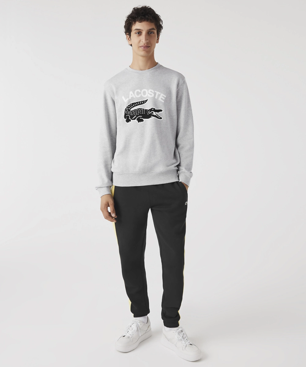 Luxury Touch Lacoste Graphics Big Croc Logo Sweater (Grey)