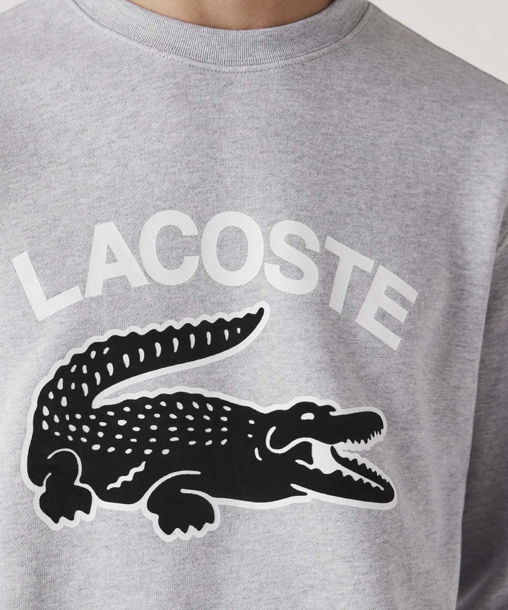 Lacoste Graphics Big Croc Logo Sweater (Grey) Tribal Soul Ocean Glow