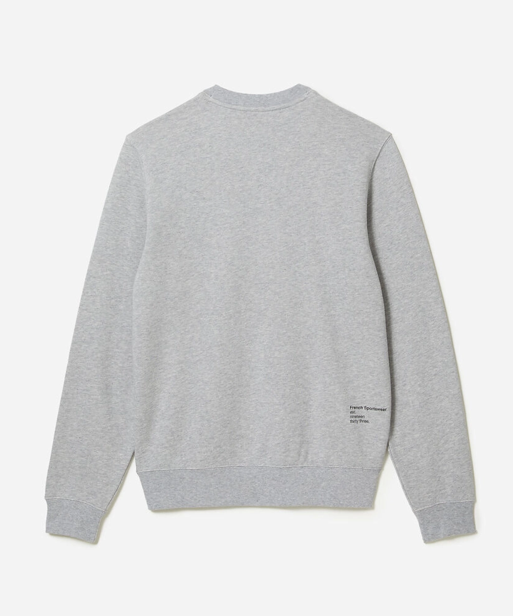 Lacoste Soft Branding Crew Neck Sweater (Grey) Leather Core