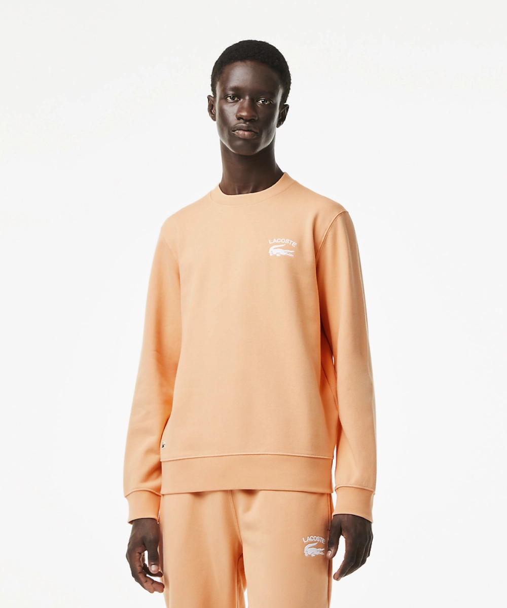 Lacoste Soft Branding Crew Neck Sweater (Light Orange) Star Fit