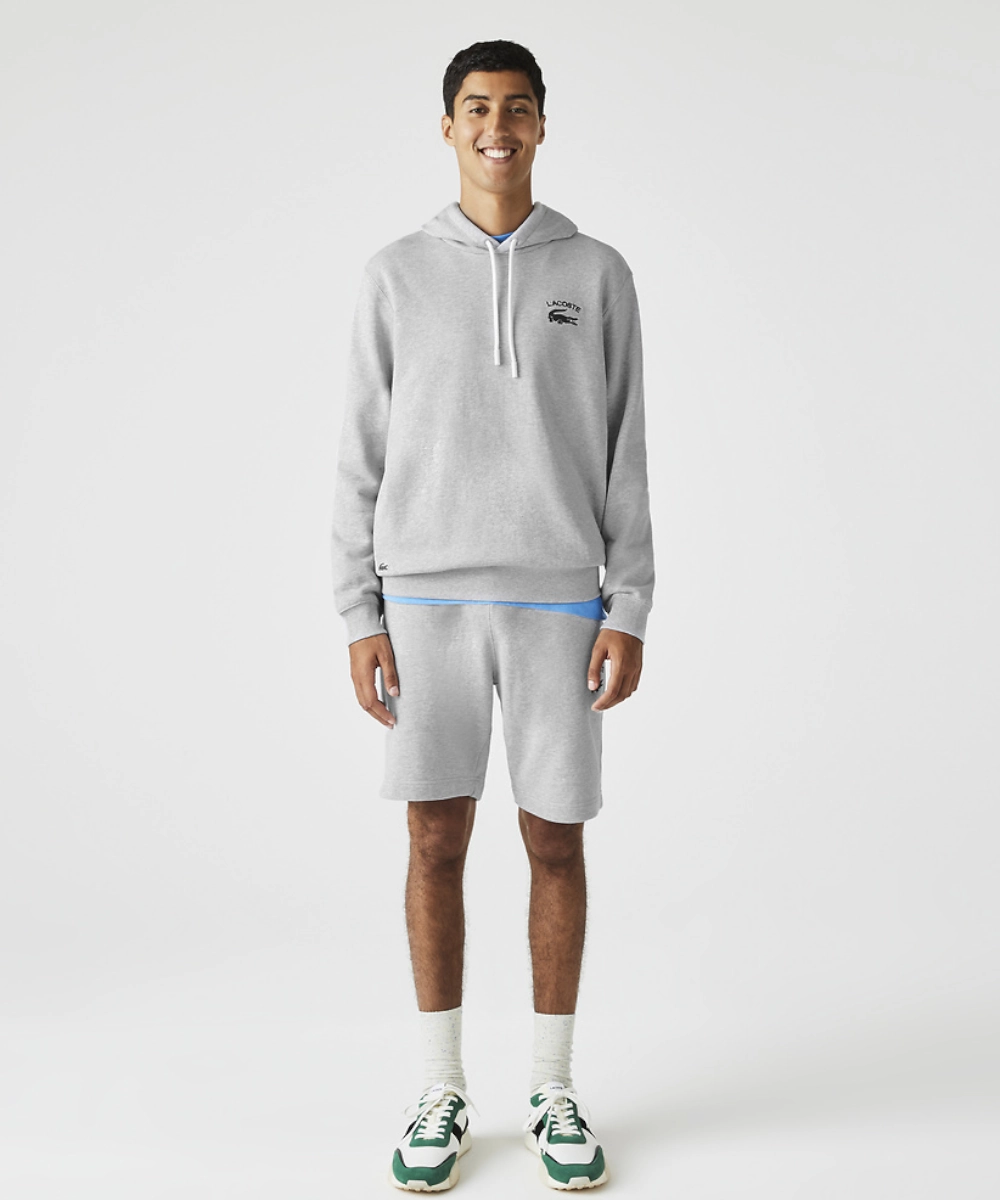 QuickDry Lacoste Soft Branding Hoodie (Grey)