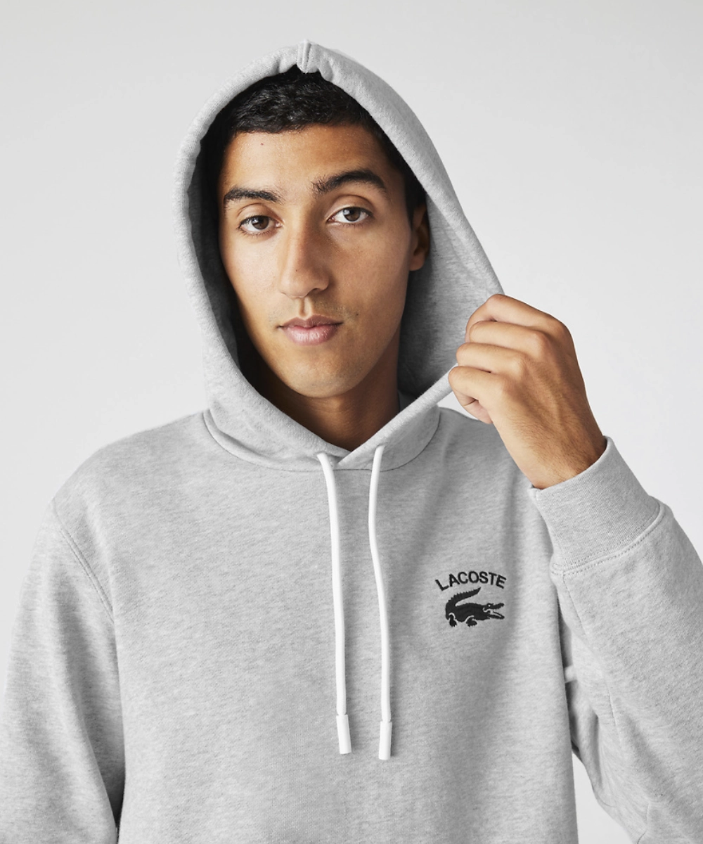 TensionAdjustedWaistband HypoallergenicTextile Lacoste Soft Branding Hoodie (Grey)