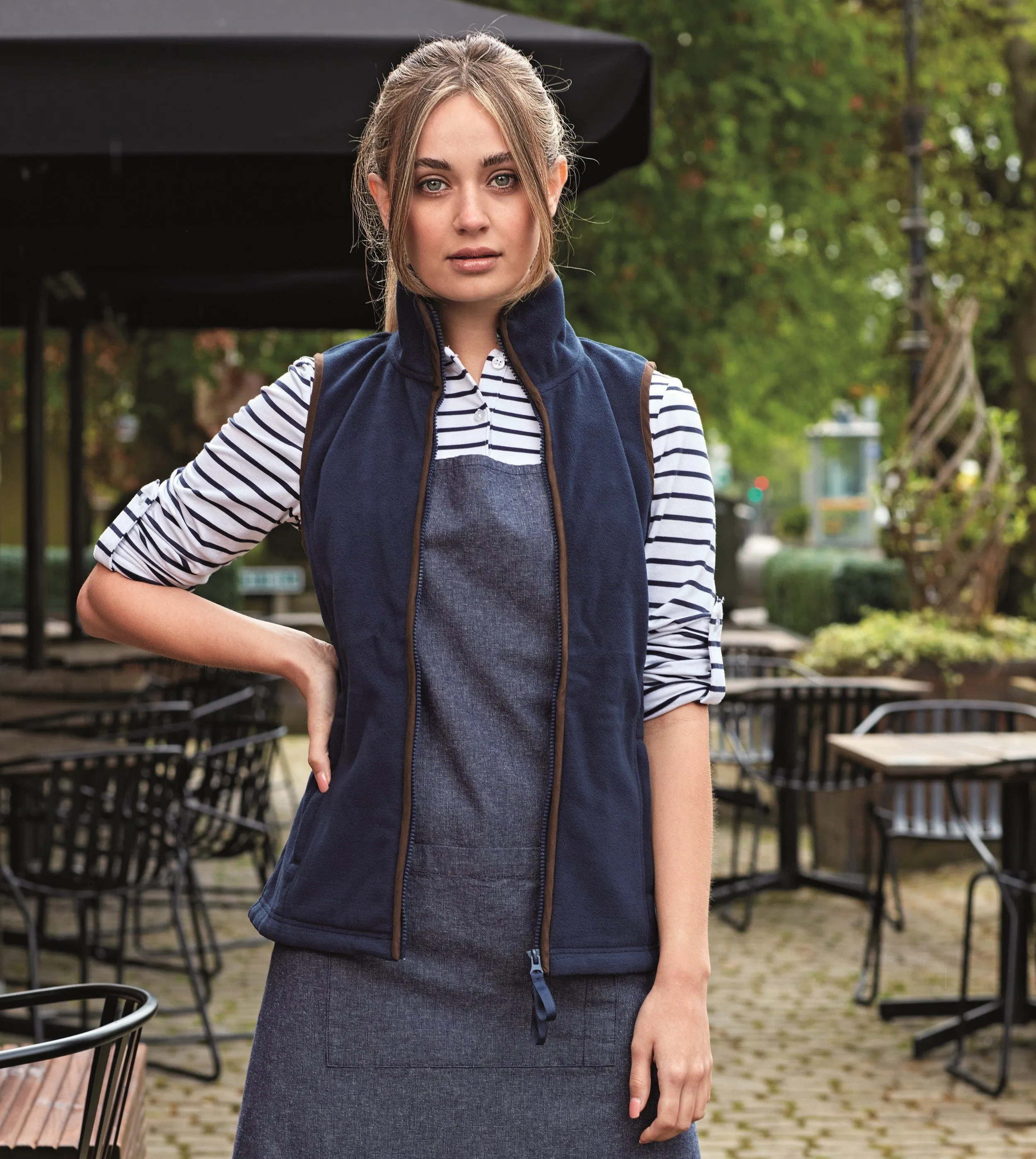 Ladies Artisan Fleece Gilet | BLACK/BLACK Dynamic Glow