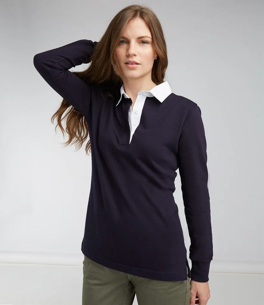 Ladies Lightweight Plain Rugby | BLACK/WHITE Fantasy Mood Stream Fit