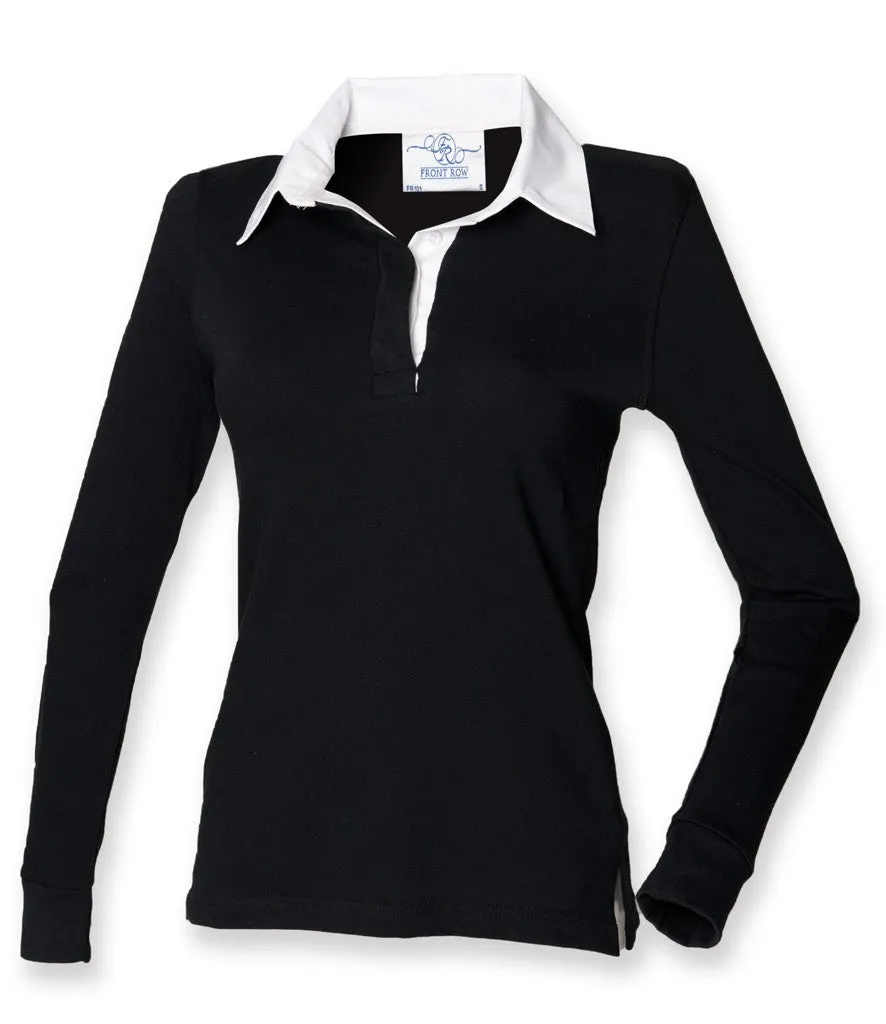 Night Out WrinkleResistant Ladies Lightweight Plain Rugby | BLACK/WHITE