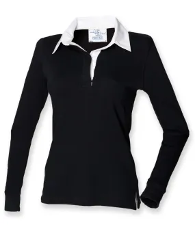 AdjustableStraps Ladies Lightweight Plain Rugby | BLACK/WHITE