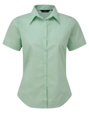 Ladies Poplin Short Sleeve Blouse | AQUA ZeroWasteProduction BreathableFabric