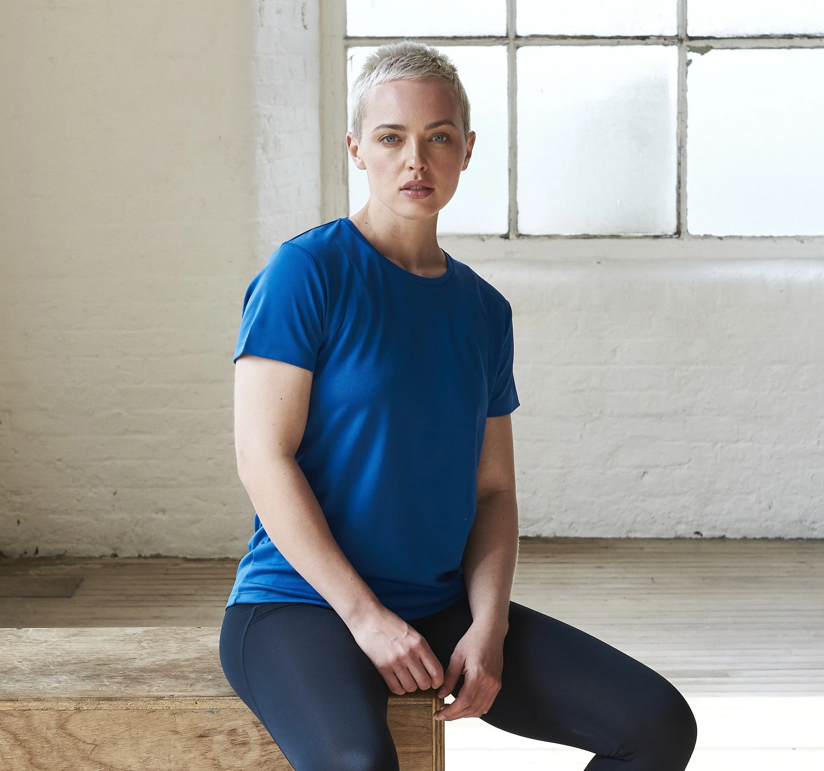 Ladies Recycled Cool T-Shirt | ARCTIC WHITE Windproof Fabric AntiStatic Material