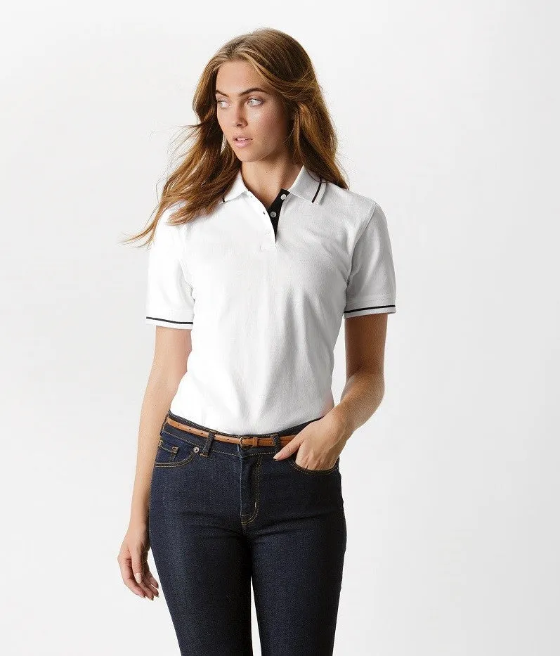 Ladies St Mellion Contrast Tipped Polo | LIGHT BLUE/WHITE Ethic Core Hero Fit