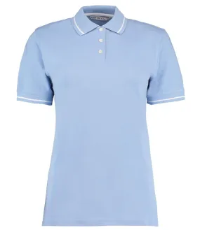 Ladies St Mellion Contrast Tipped Polo | LIGHT BLUE/WHITE QuickRelease Closures
