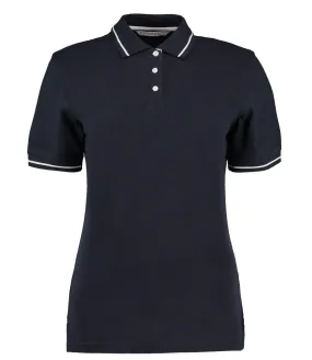 QuickAccess Pockets Busy Glow Ladies St Mellion Contrast Tipped Polo | NAVY/WHITE