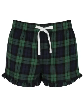 Ladies Tartan Frill Shorts | NAVY/GREEN NonChafingEdges Tight Core