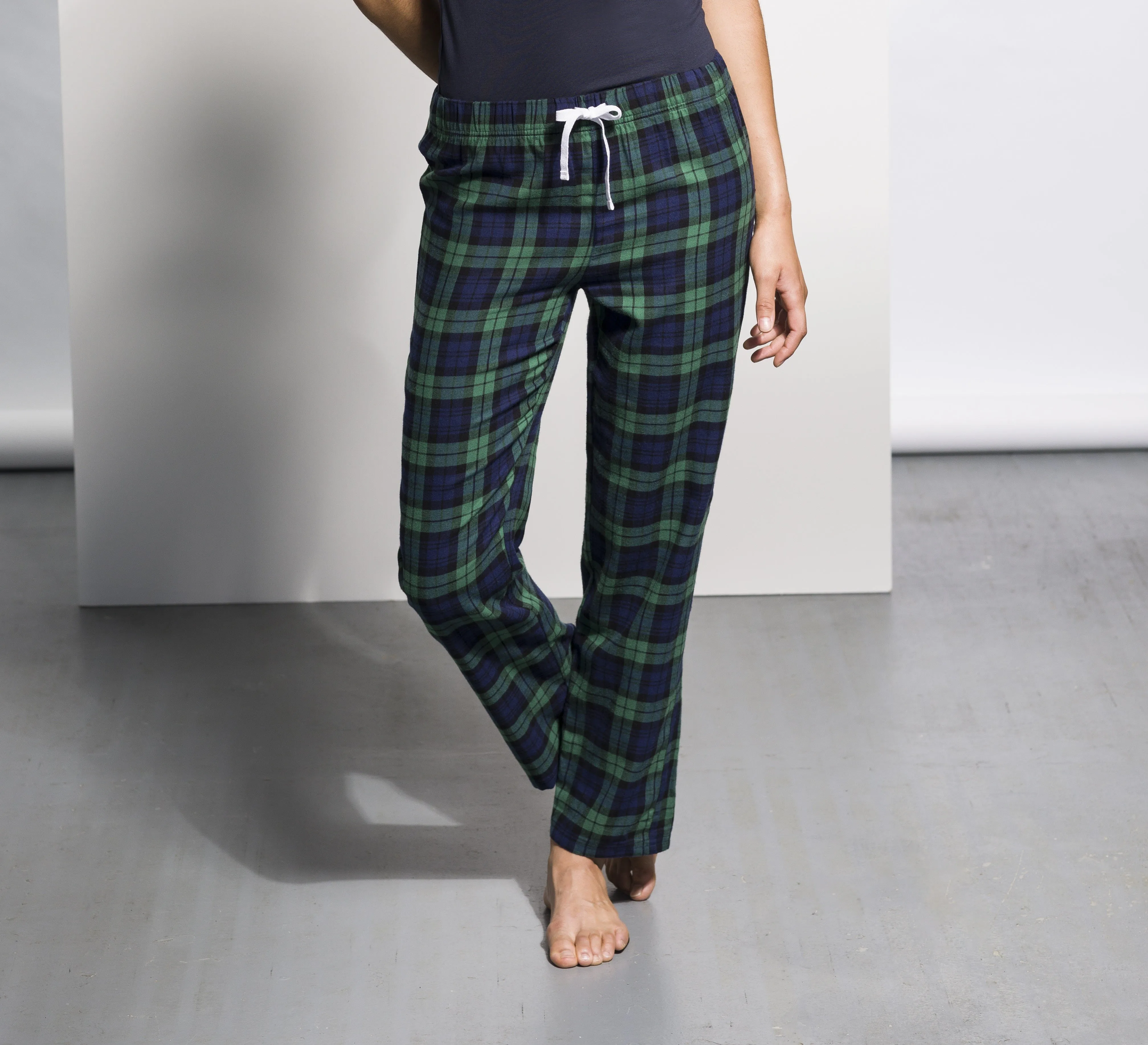 Ladies Tartan Lounge Pants | NAVY/GREEN MoistureManagement Technology Heart Soul