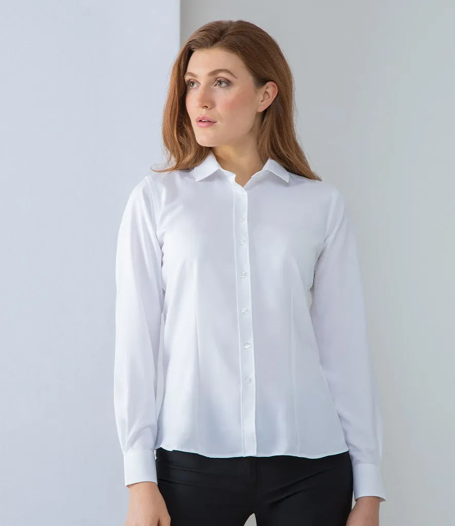 Ladies Wicking Anti-Bacterial Long Sleeve Shirt | BLACK Car Cool