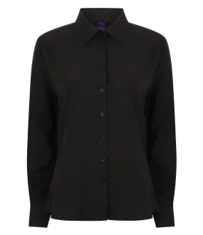 TagFreeDesign Smart Glow Ladies Wicking Anti-Bacterial Long Sleeve Shirt | BLACK