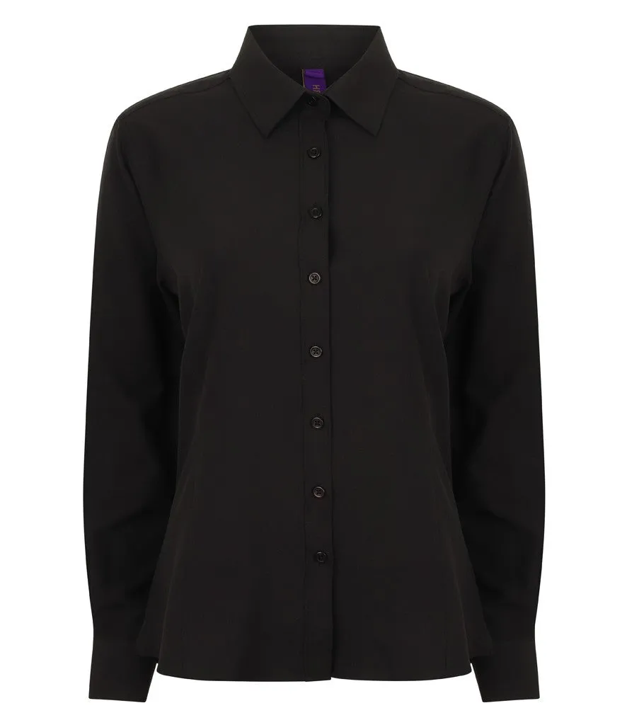 Ladies Wicking Anti-Bacterial Long Sleeve Shirt | BLACK Bride Side