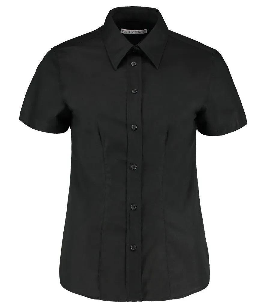 Noble Core Conscious Fit Ladies Workwear Short Sleeve Oxford Shirt | BLACK