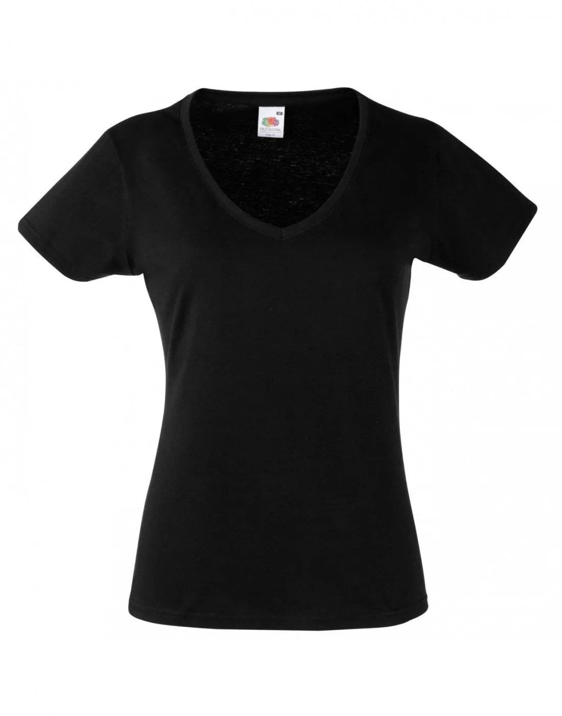 Lady Fit Valueweight V Neck T | BLACK Power Vibe Event Vibe