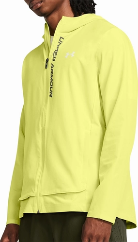 Under Armour OutRun The Storm Mens Running Jacket - Yellow DoubleReinforced Zipper
