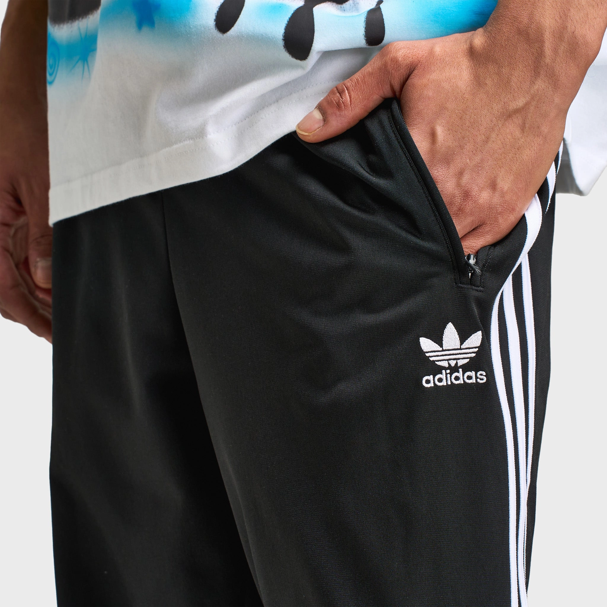 EcoFriendly Recycled Material Free Motion Engineering adidas Firebird Track Pants Black / White