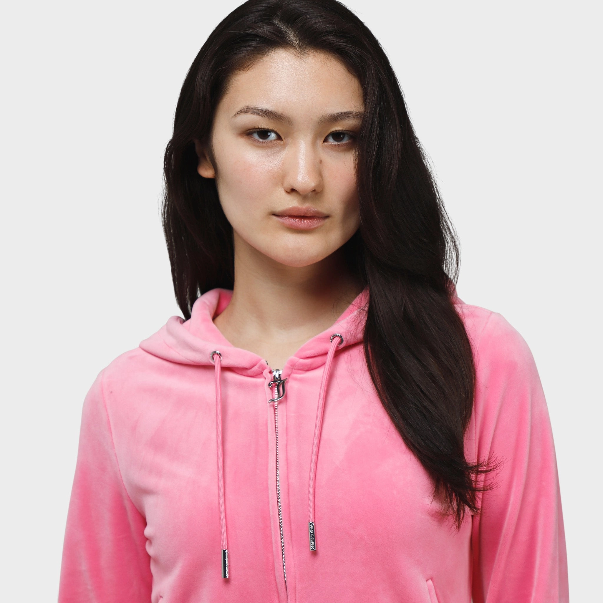 CompressionPackableFabric Compact Packability Juicy Couture Women's OG Big Bling Full Zip Hoodie / Hot Hot Pink