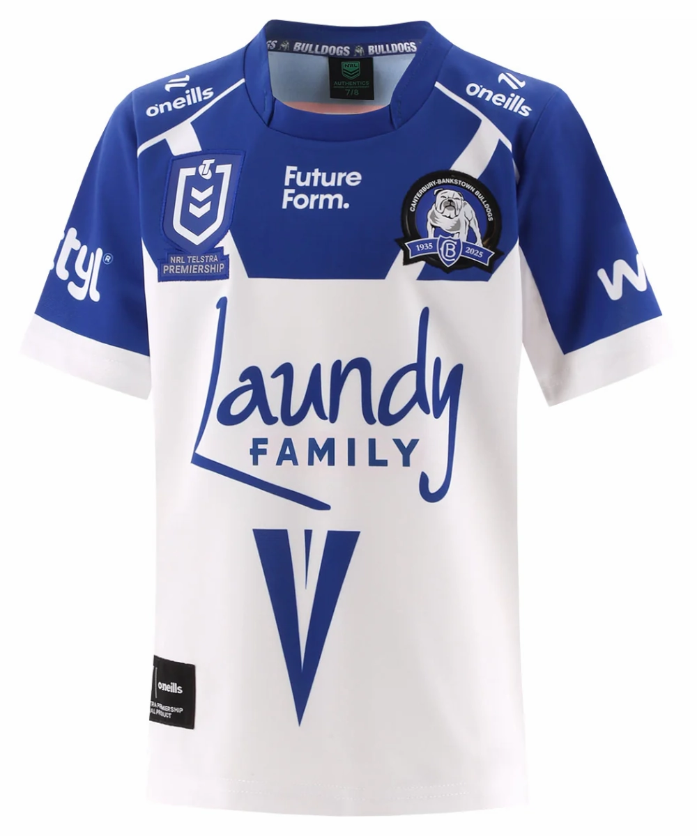2025 Canterbury Bulldogs Youth Home Jersey FlatlockSeaming Smart Glow