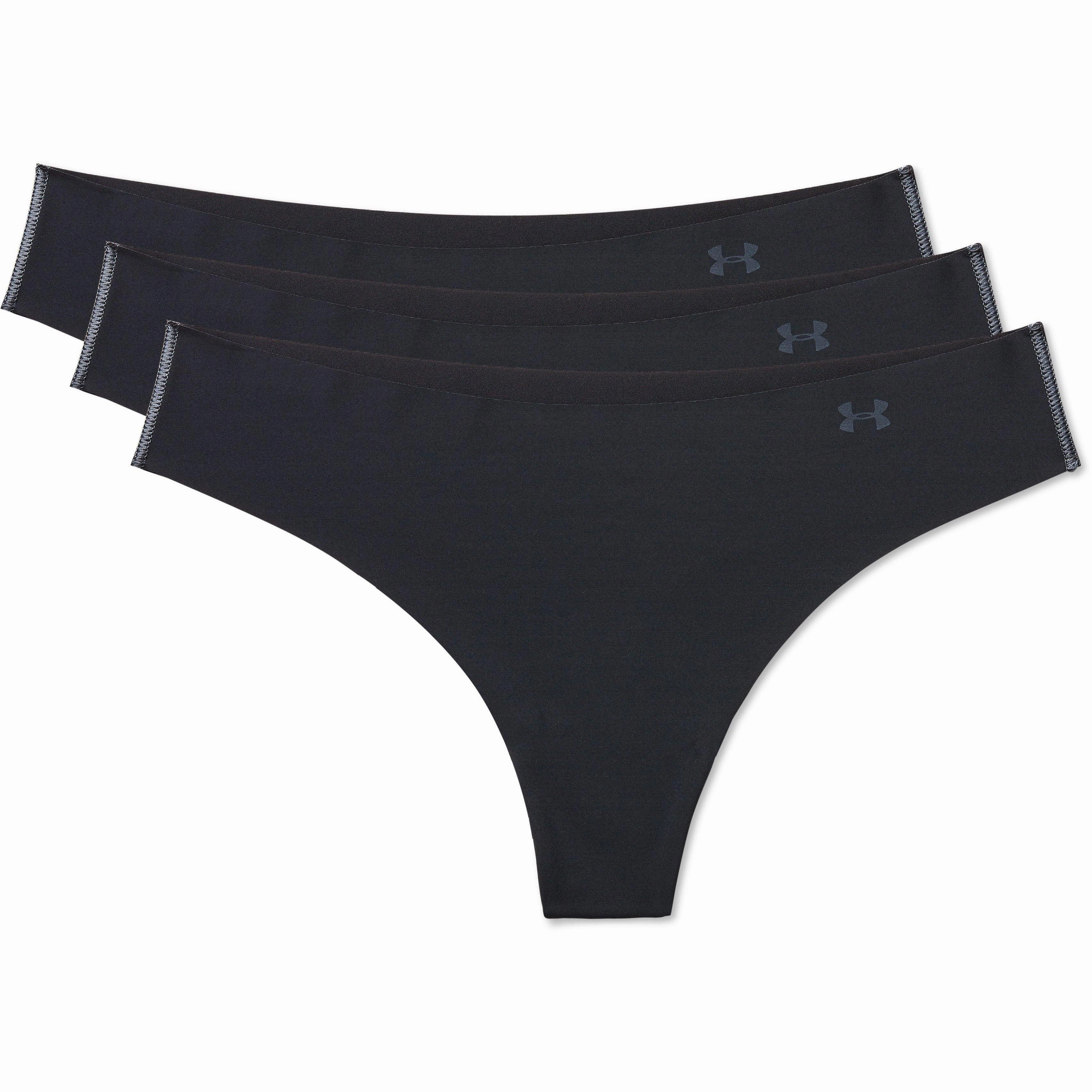 SoftInnerLining department store Under Armour Pure Stretch (3 Pack) Womens Thong - Black