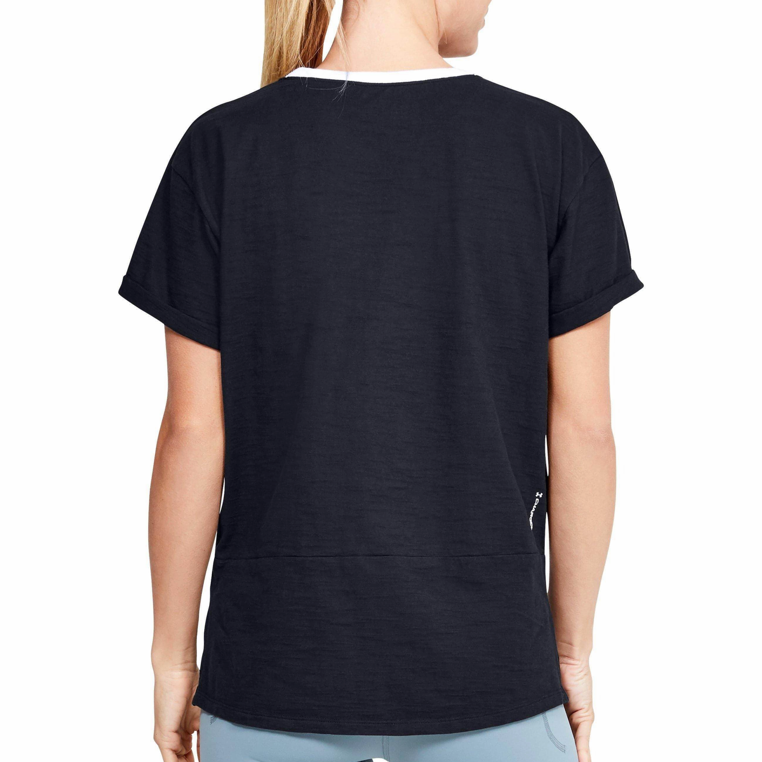 Faith Core EasyAdjustStraps Under Armour Charged Cotton Short Sleeve Womens Training Top - Black