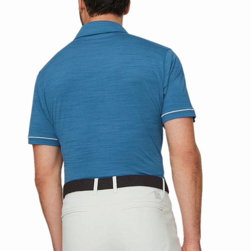 Summer Casual Puma Cloudspun Haystack Golf Polo Shirt - Lake Blue Heather/ High Rise
